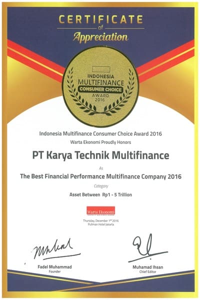 2016 - Indonesia Multifinance Consumer Choice Award